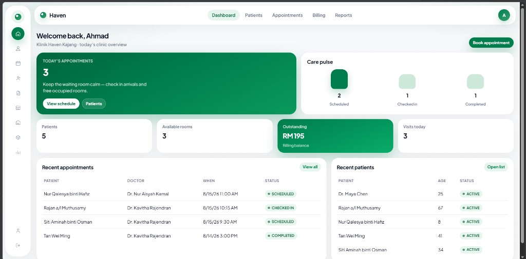 Haven Clinic Management System